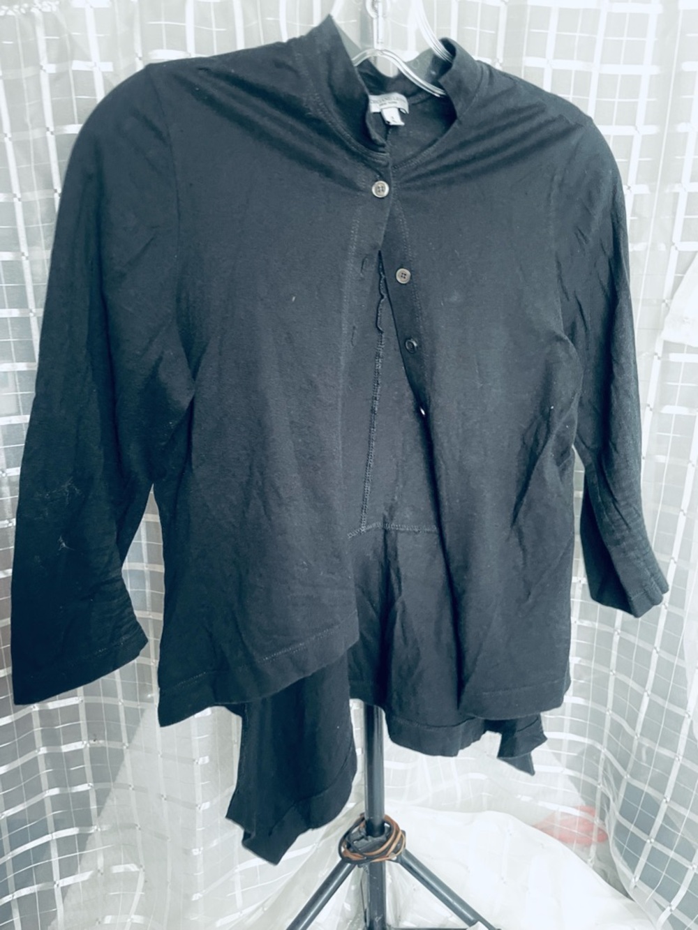 Morgane Le Fay Black Knit Cardigan with Button Detail